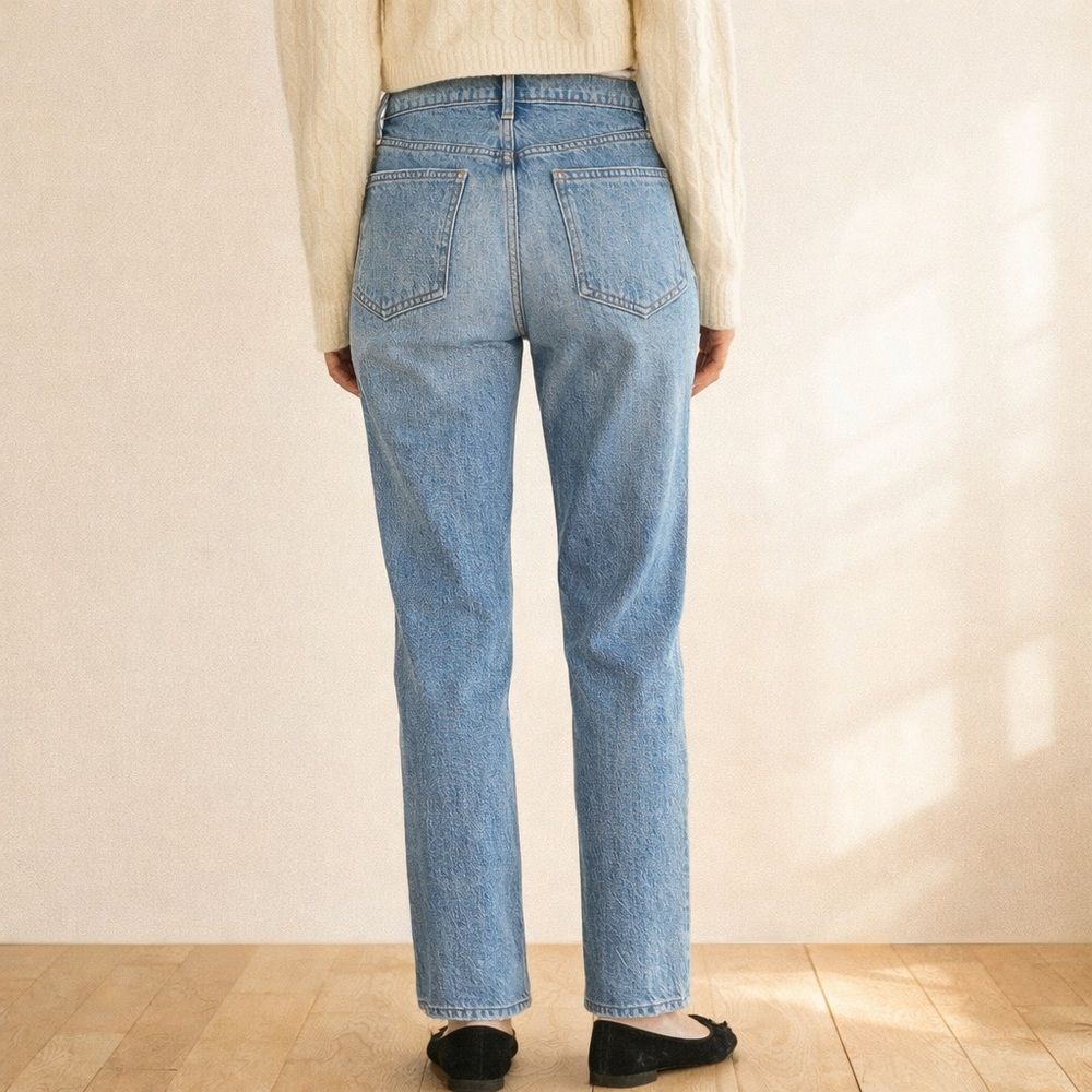 DÔEN Jeans Women’s Size 26 Mid Rise Straight Leg Medium Wash Made USA Denim Doen - Picture 4 of 12